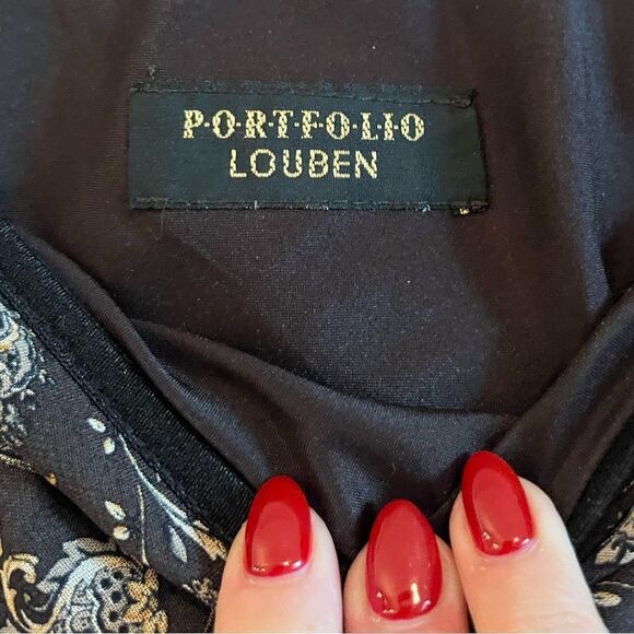 Vintage 90s brown paisley skirt lettuce hem ruffled - Picture 10 of 13